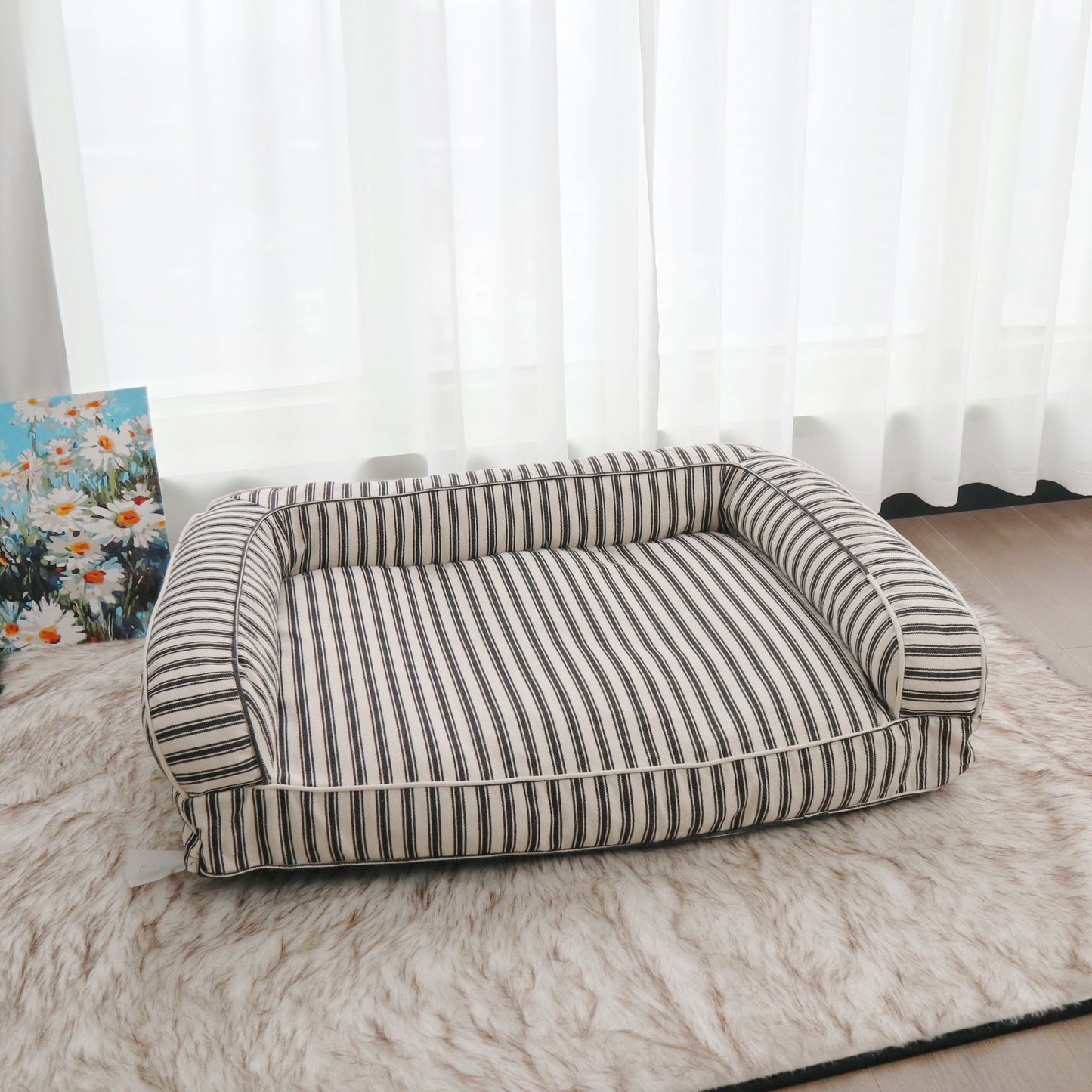 Gestreiftes orthopädisches Hunde-Sofa