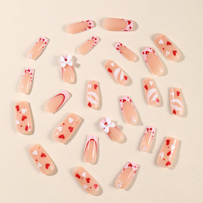 Kreative 3D Herz- und Schleifen-Nagelkunst-Erweiterungen Brehn