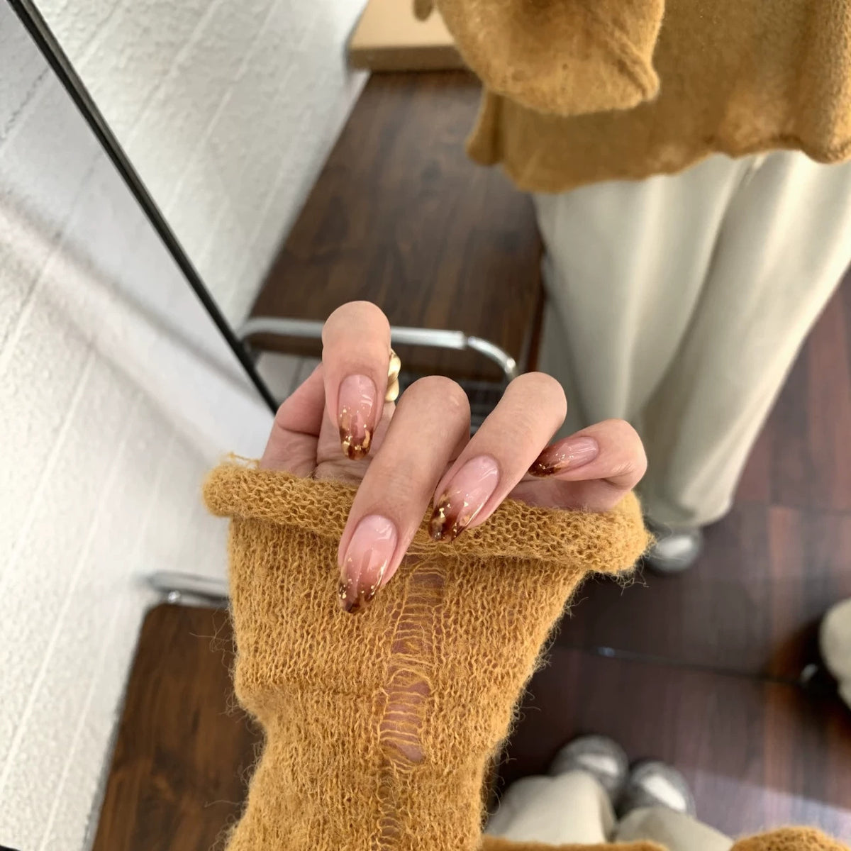 Elegante Glitter Ombre Nagelverlängerungen