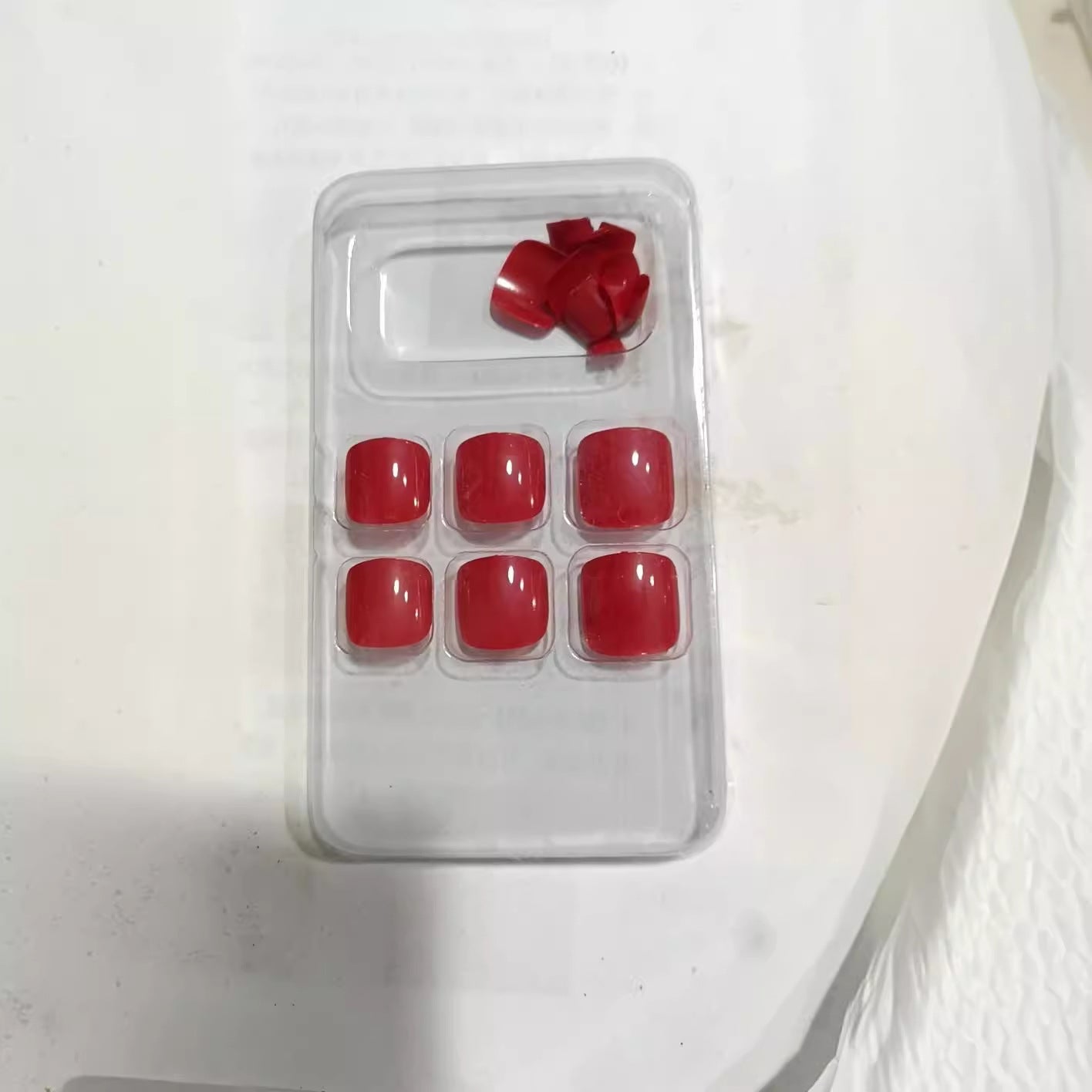 Premium Glatte Quadrat Press-On Nagelset Brehn