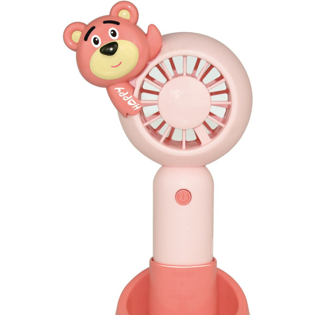 Unisex Tragbarer Handventilator mit Tiermotiv und LED-Lichtfunktion Brehn