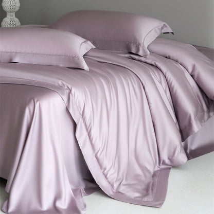 Luxuriöses Seidenglatte Kühl-Duvet-Bezug-Set mit tiefem Rock und Umschlagkissenbezügen