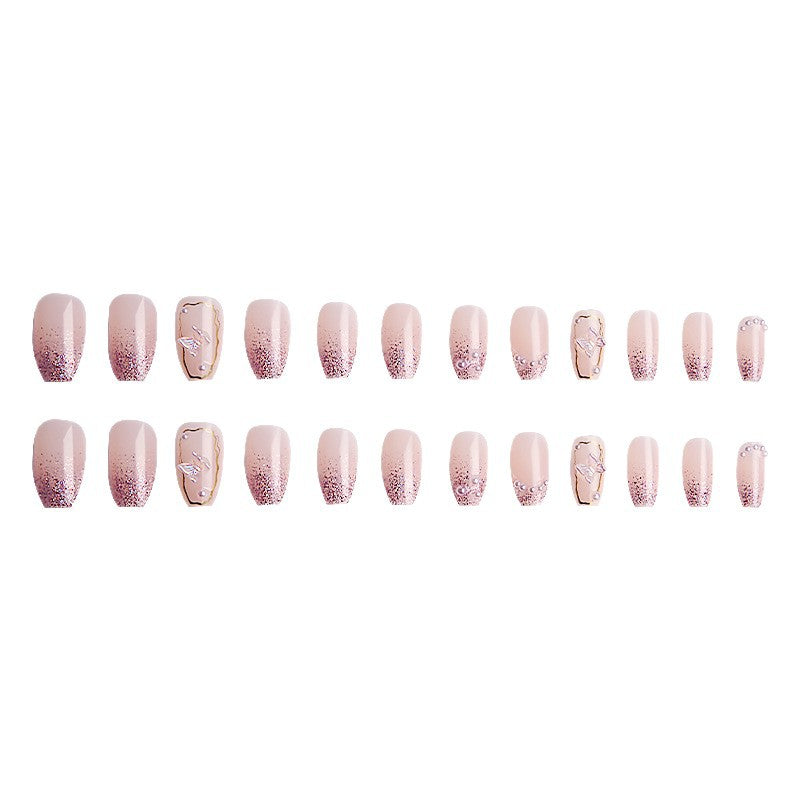 Dekoratives Schmetterlings-Press-On-Nagel-Set