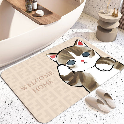 Niedlicher katzenmotivierter Plüsch-Badematten