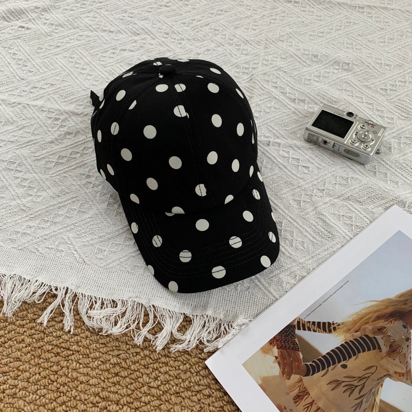 Damen Stylischer Polka Dot Baseball Cap Brehn