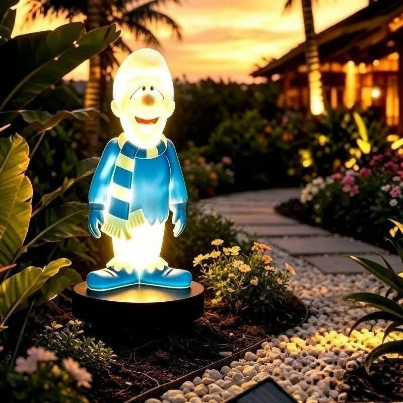 Solarbetriebene Cartoon-Flammenfigur Gartensteckerlicht mit Acryl-Diffusor und verstellbarem Bodenstachel Brehn
