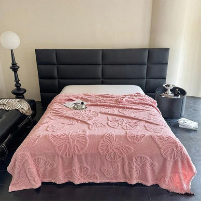 Damen Plüsch Tagesdecke mit strukturiertem Design Brehn