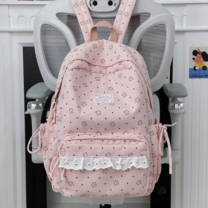 Verspielter floraler Druck Rucksack
