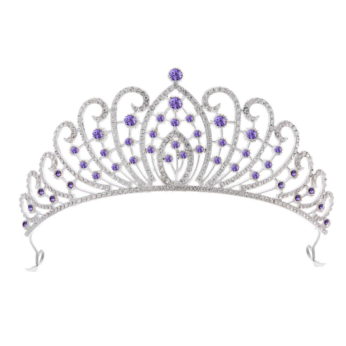 Damen Elegante Strass-Tiara mit floralen Details Brehn