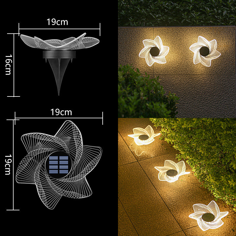 Dekorative Solar-Acryl-Blüten-Gartenstecker LED-Wegeleuchte Brehn