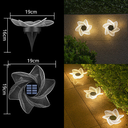 Dekorative Solar-Acryl-Blüten-Gartenstecker LED-Wegeleuchte Brehn