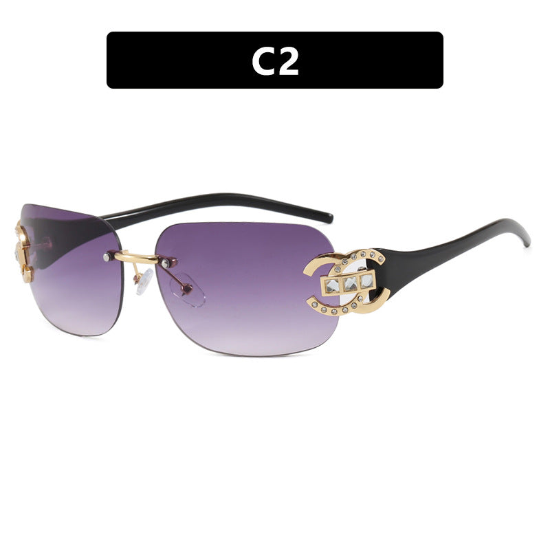 Damen modische Sonnenbrille mit luxuriösem Geometrie-Rahmen und schützendem UV-Filter Brehn