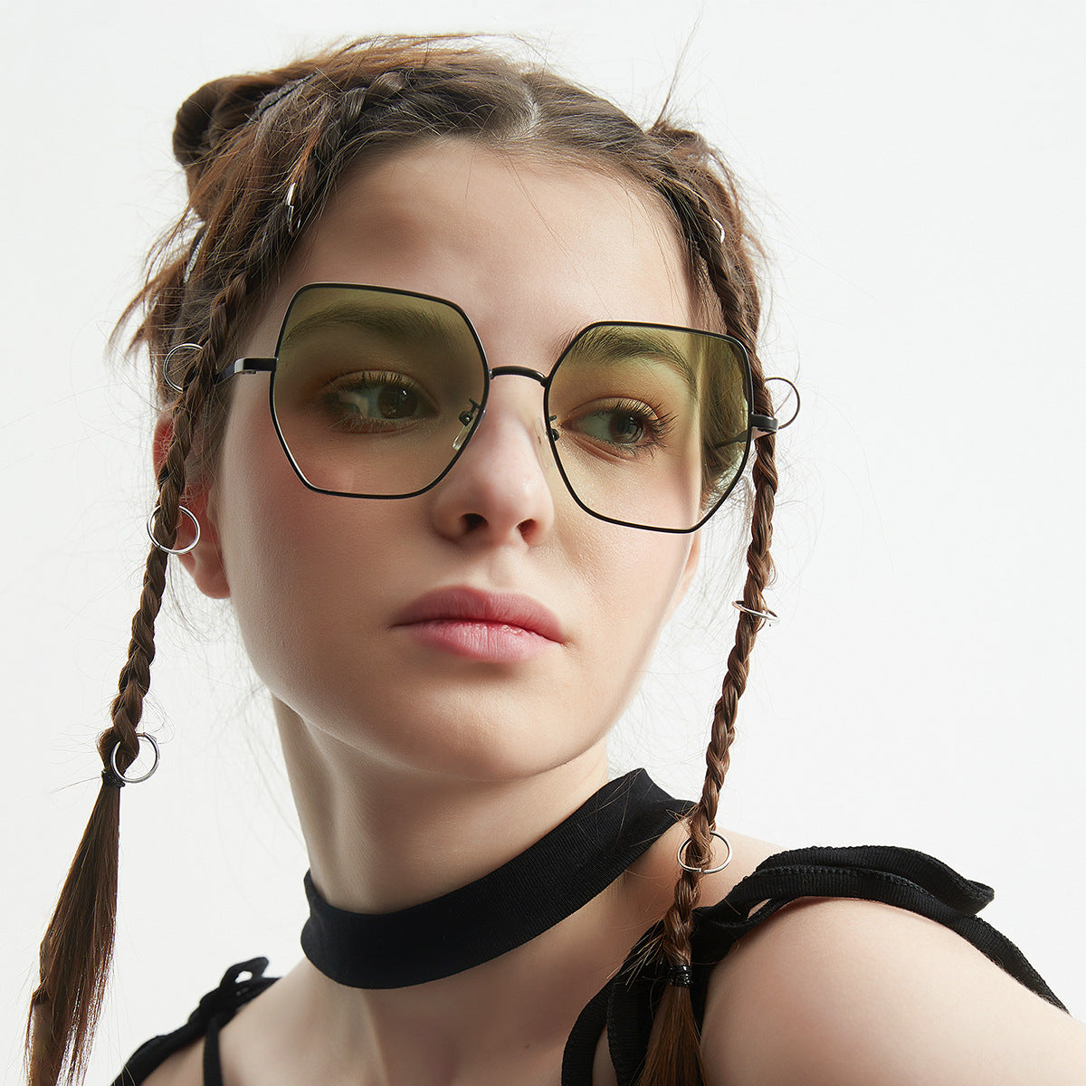 Damen modische hexagonale Sonnenbrille mit UV-Schutz Brehn