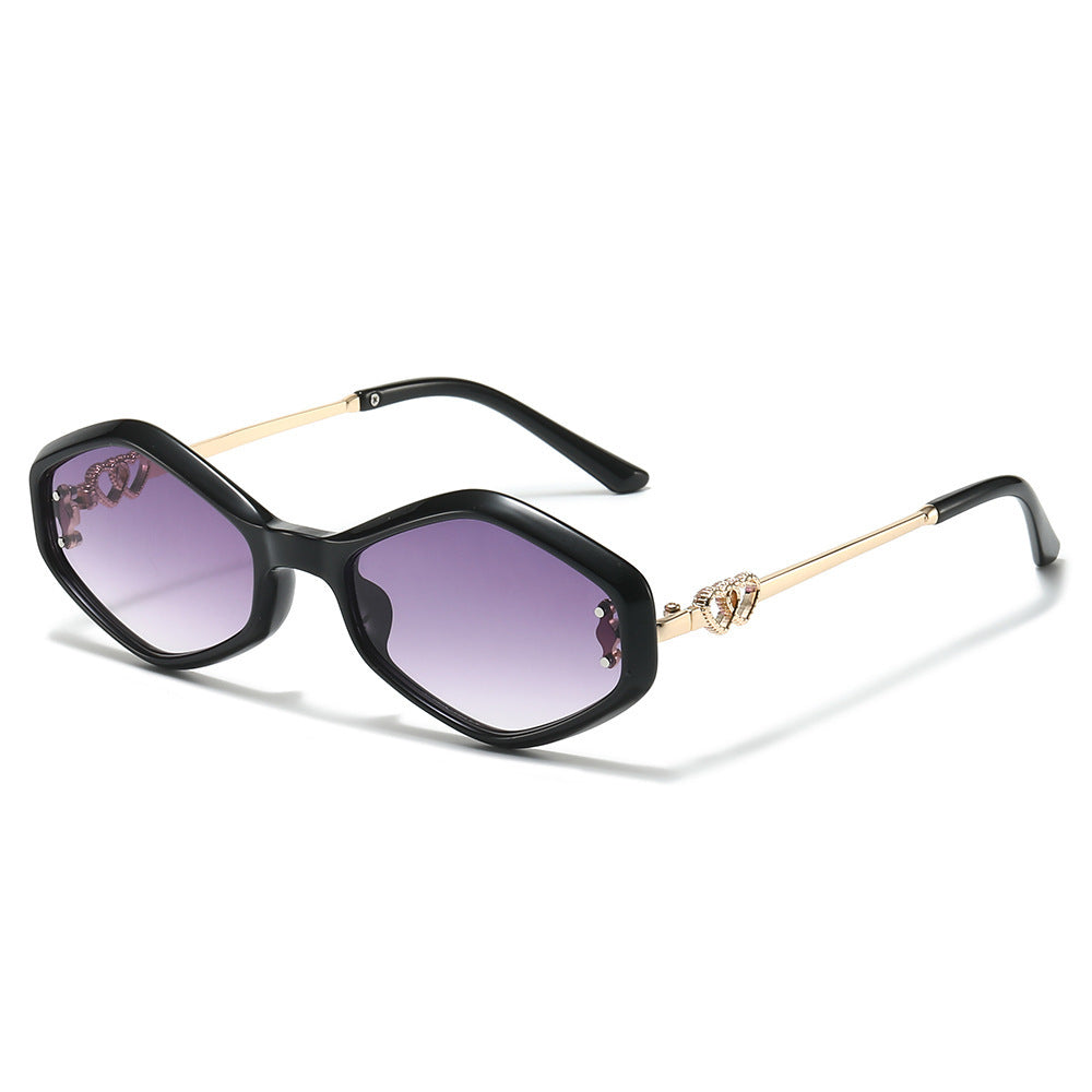 Geometrische Rahmen-Sonnenbrille mit Strass-Akzenten Brehn