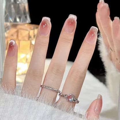 Glamouröse Glitzer Ombre Press-On Nägel Brehn