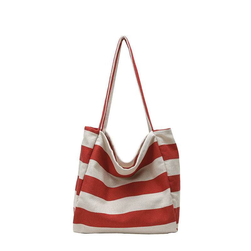 Stylische gestreifte Schulter Tote Bag