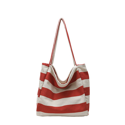 Stylische gestreifte Schulter Tote Bag