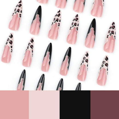 Kunstvolle Stiletto-Nägel im eleganten Leoparden-Design Brehn