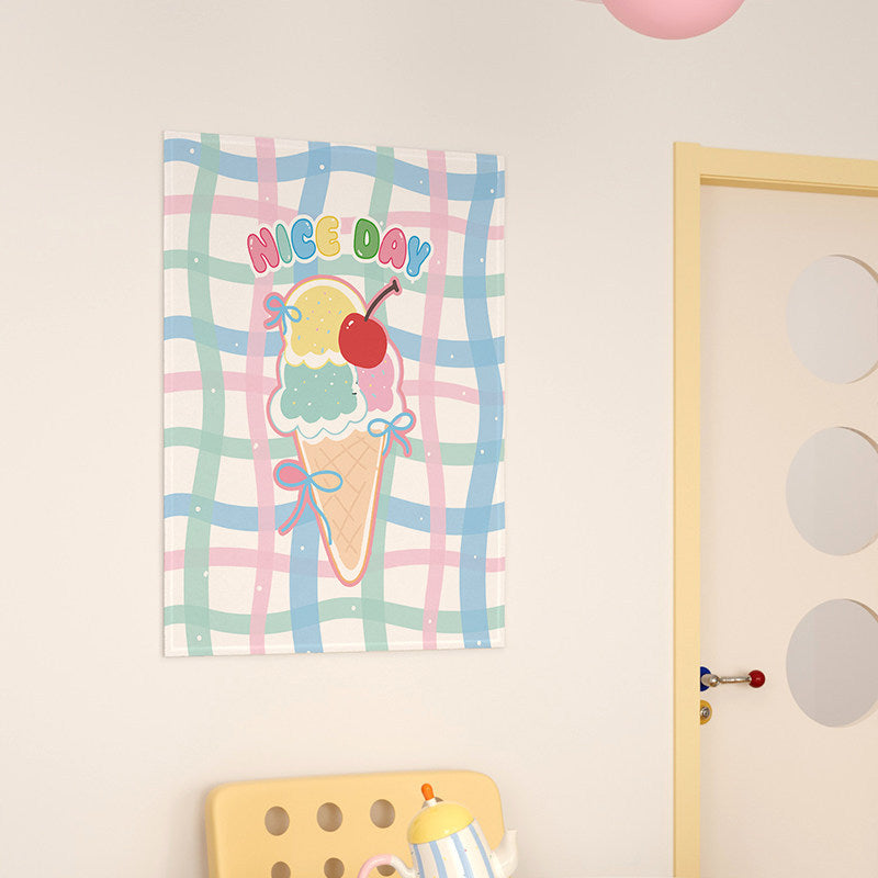 Cute Cartoon Mug Illustration Framed Wall Art Print for Kitchen & Nursery