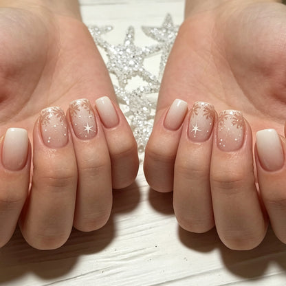 Elegante Frosted Winter Nagelkunst Verbesserungen Brehn