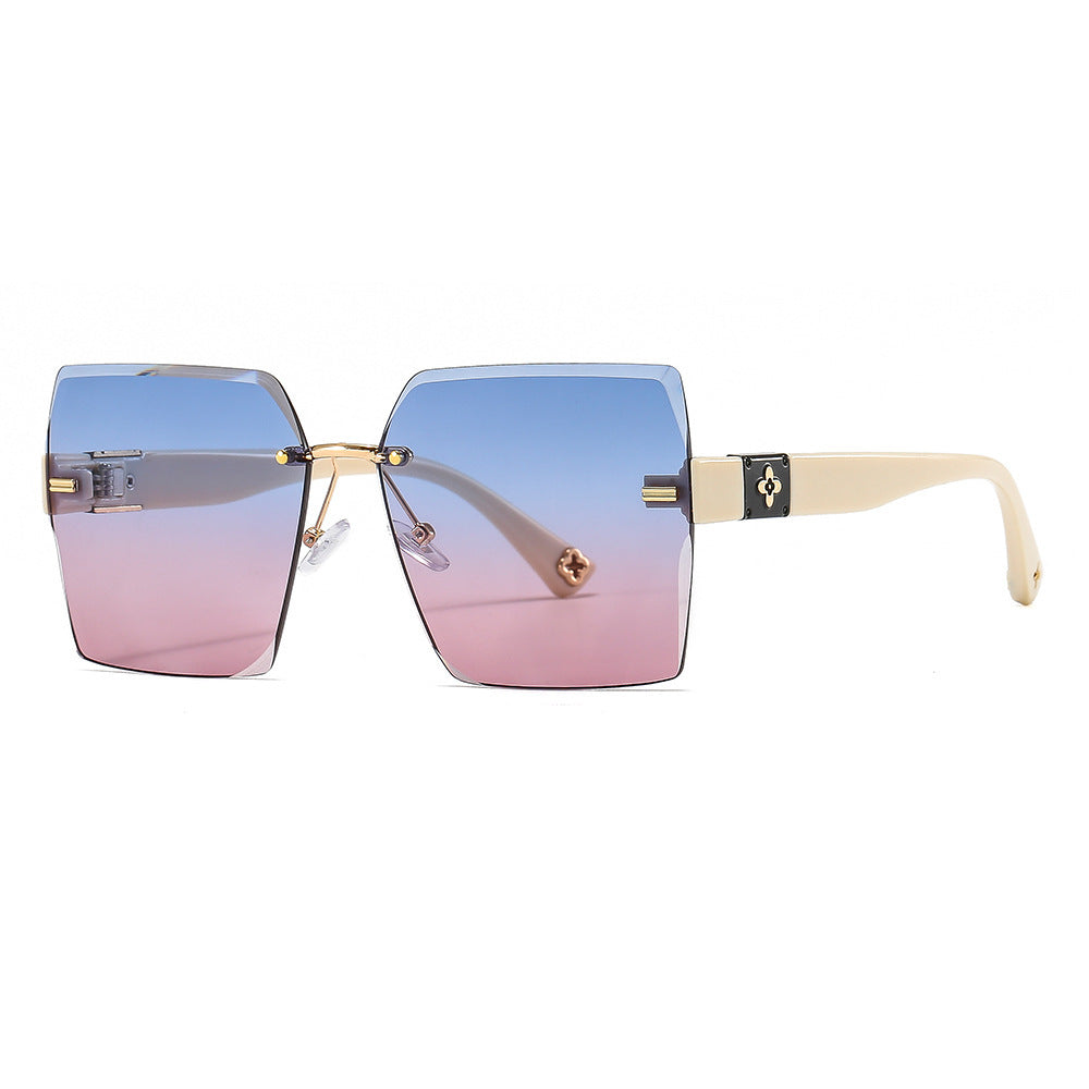 Damen Designer-Sonnenbrille mit auffälligem geometrischen Rahmen Brehn