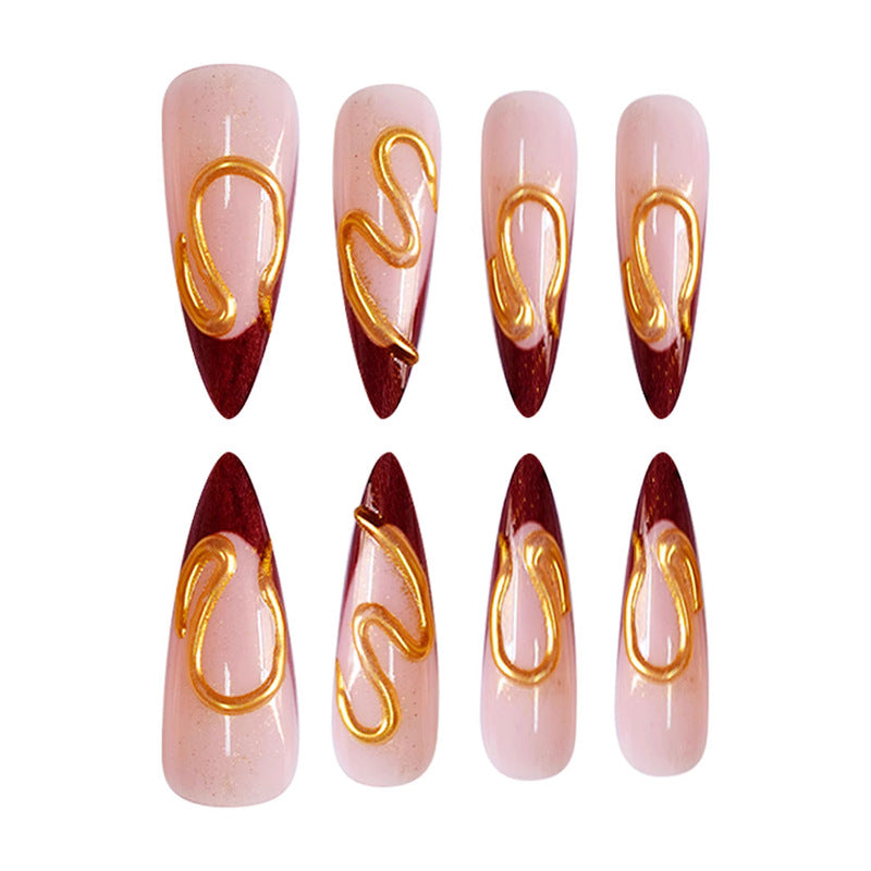 Elegante Stiletto Press-On Nagelkunst Brehn