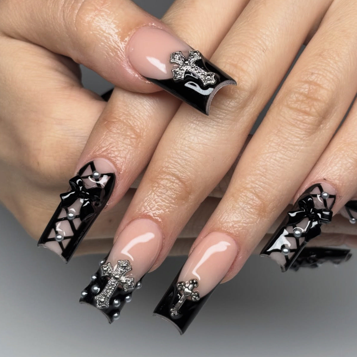 Gothic Eleganz Lange Nagelkunst Verlängerungen Brehn