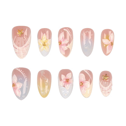 Dekorative Florale Press-On Nagelkollektion