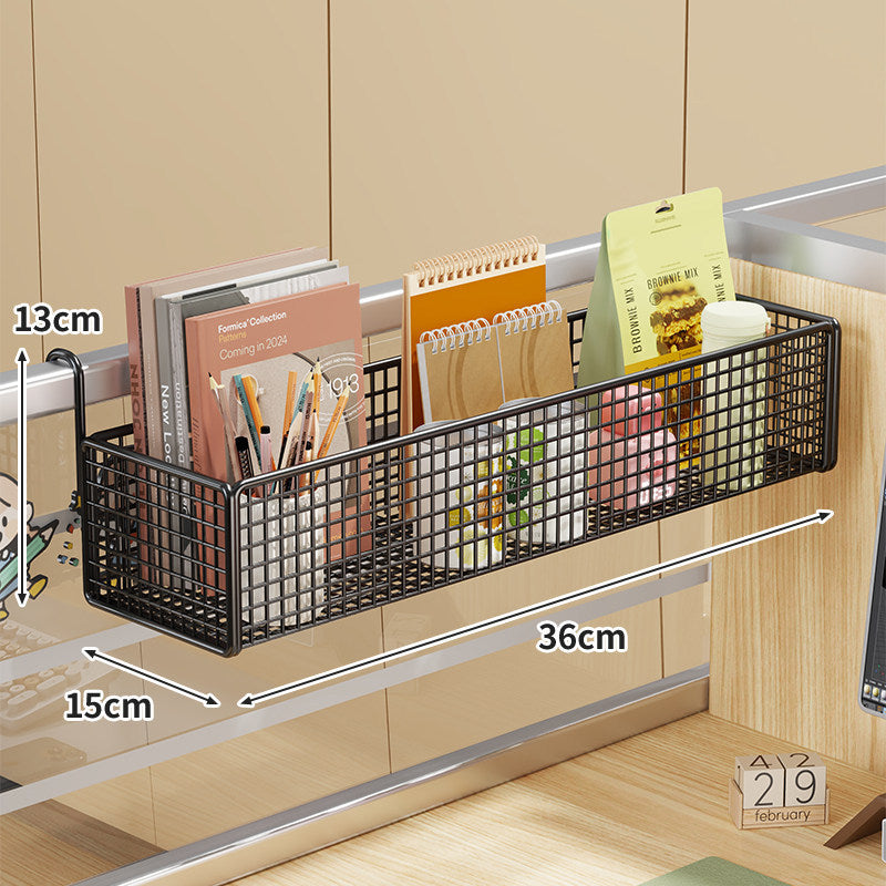 Schreibtisch-Rail-Montierter Netz-Organizer-Korb mit Haken