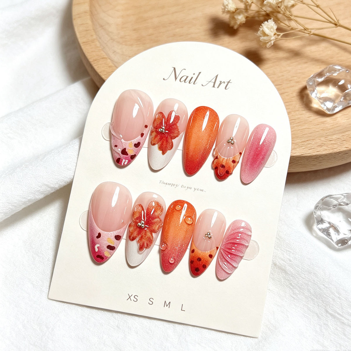 Premium Floral Press-On Nagel Set