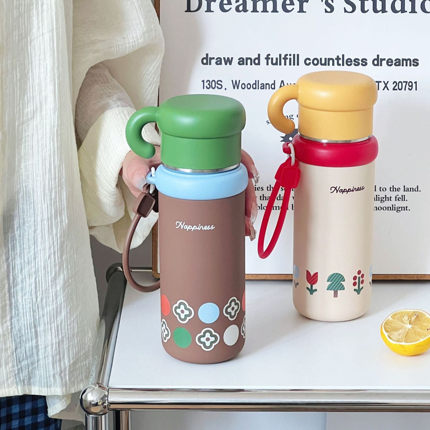 Damen Isolier-Trinkbehälter mit fröhlichem Design Brehn
