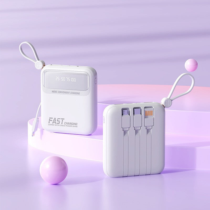Tragbare Powerbank mit Integrierten Kabeln und Multifunktionalem Ladeanschluss Brehn
