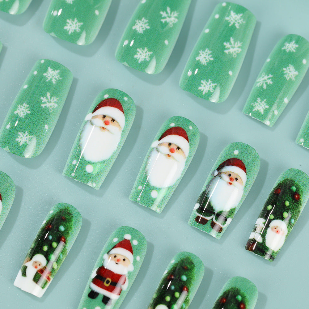 Glitzernde Kunstnägel im festlichen Weihnachtsdesign Brehn