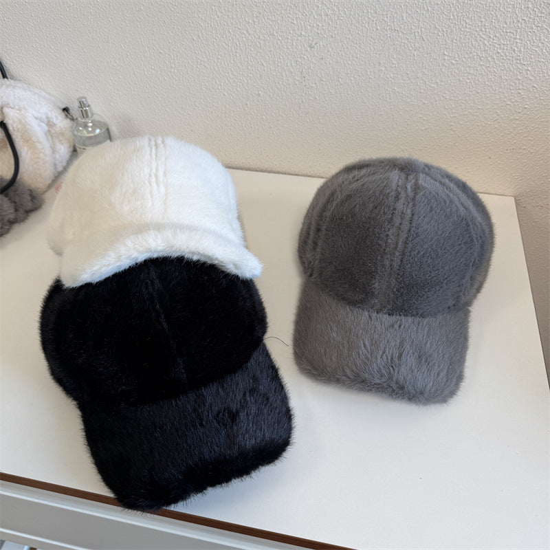 Unisex Plüsch Kunstfell Baseballmütze Brehn