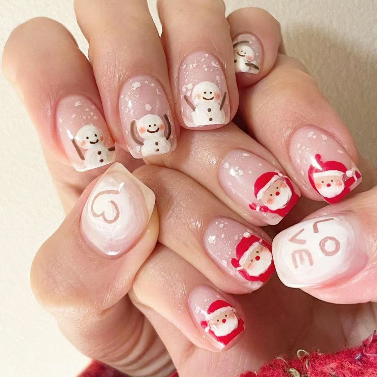 Festliches Kunstnagelset mit Weihnachtsdesign Brehn