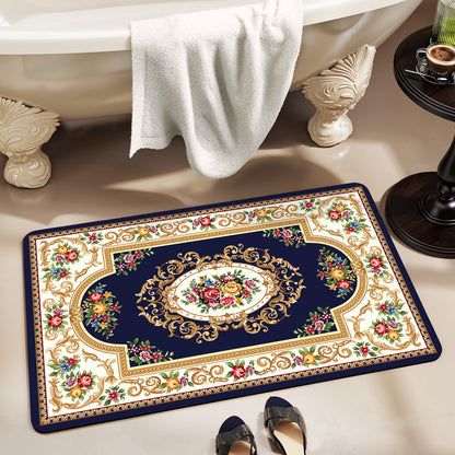 Elegante Floral Badezimmer Bereich Matte Brehn