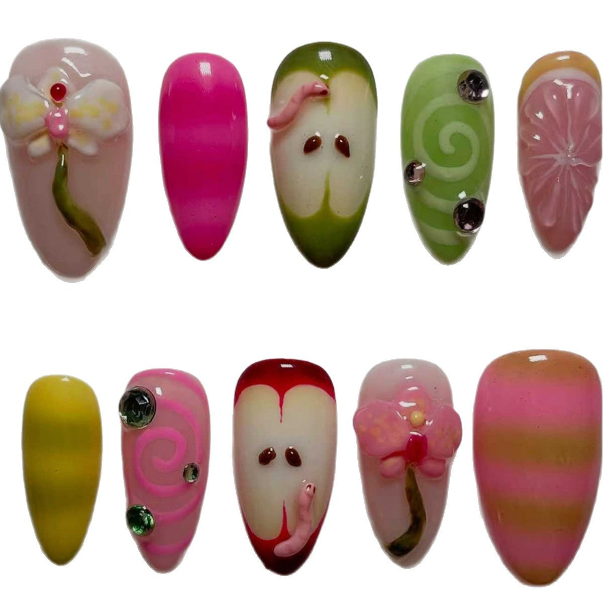 Dekorative 3D Blumen Aufkleben Nagelverlängerungen Brehn