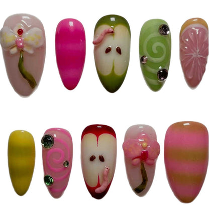 Dekorative 3D Blumen Aufkleben Nagelverlängerungen Brehn