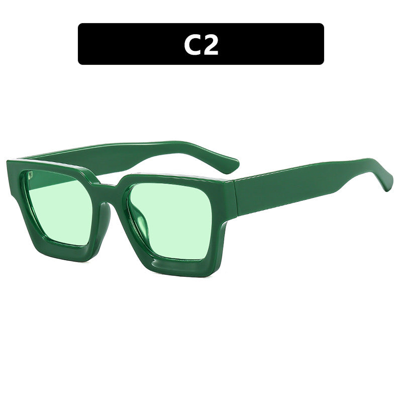 Damen modische quadratische Sonnenbrille mit robustem Rahmen und gelben Gläsern Brehn