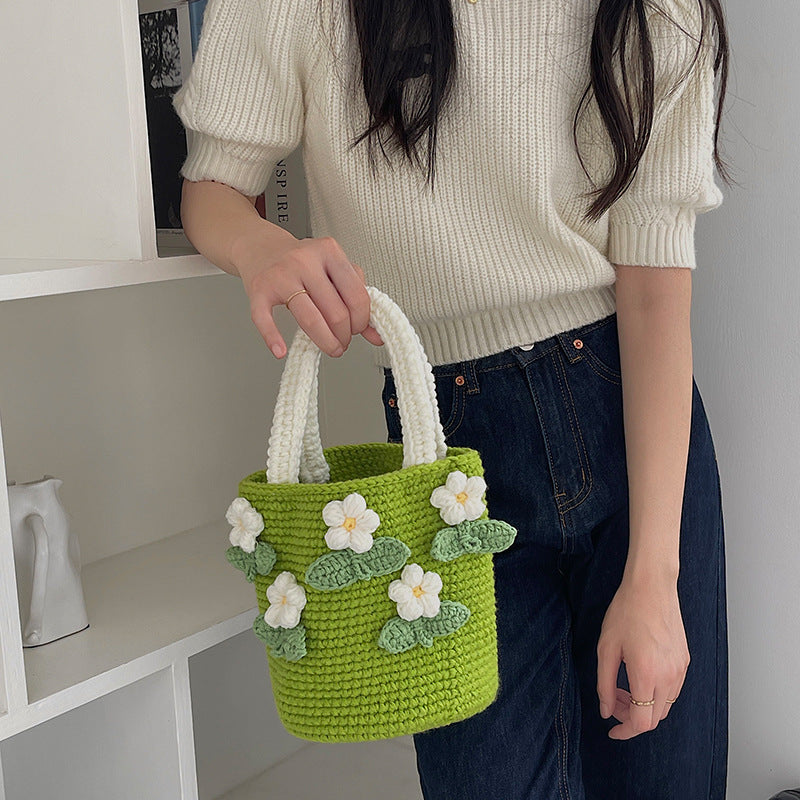 Damen Gehäkelte Handtasche mit Blumenakzenten Brehn