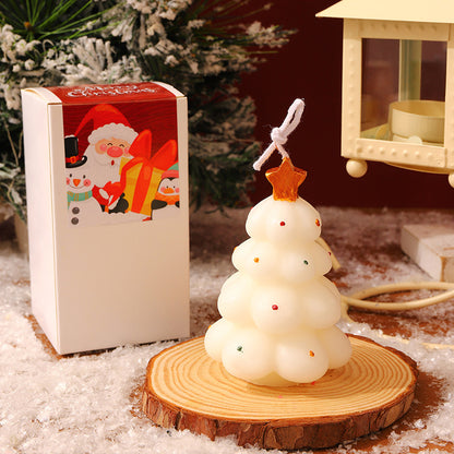 Weihnachtsbaumförmige hängende dekorative Sojawachskerze mit Sternenaufsatz