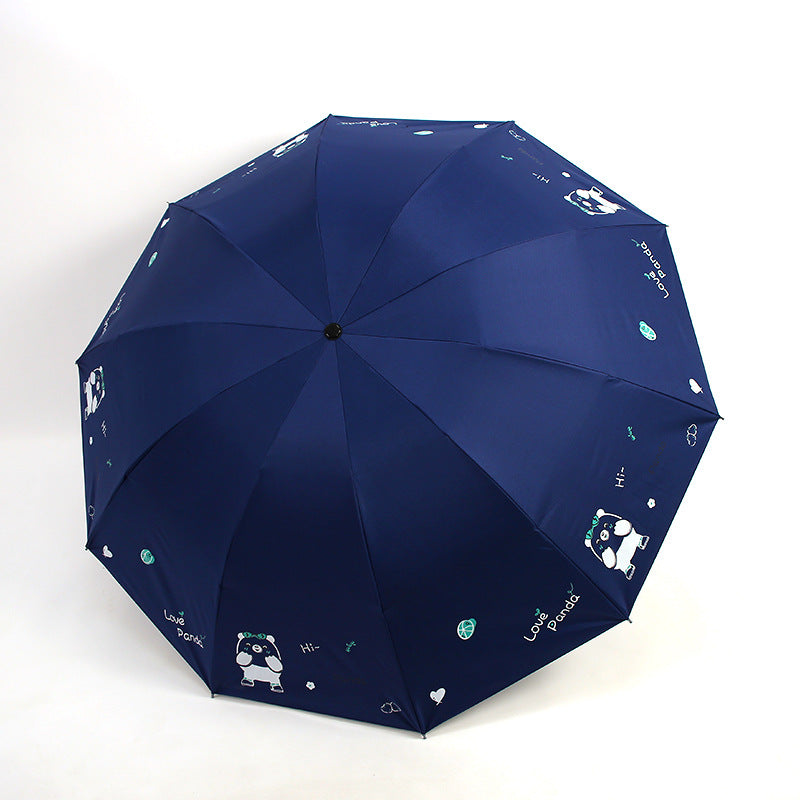 Damen Faltbarer Regenschirm mit niedlichem Panda-Motiv Brehn