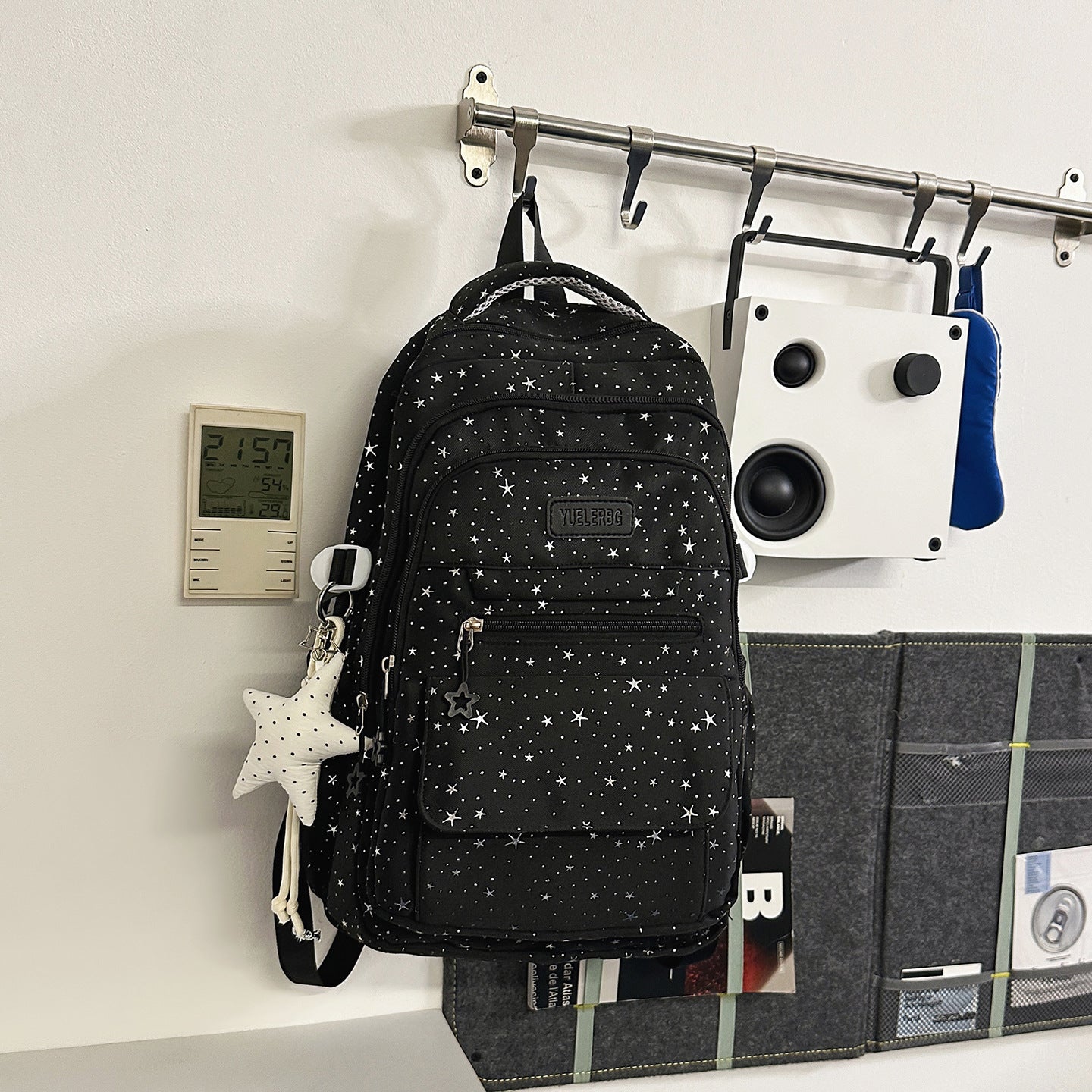 Mehrfach-Fächer Stern-Verzierte Schulrucksack