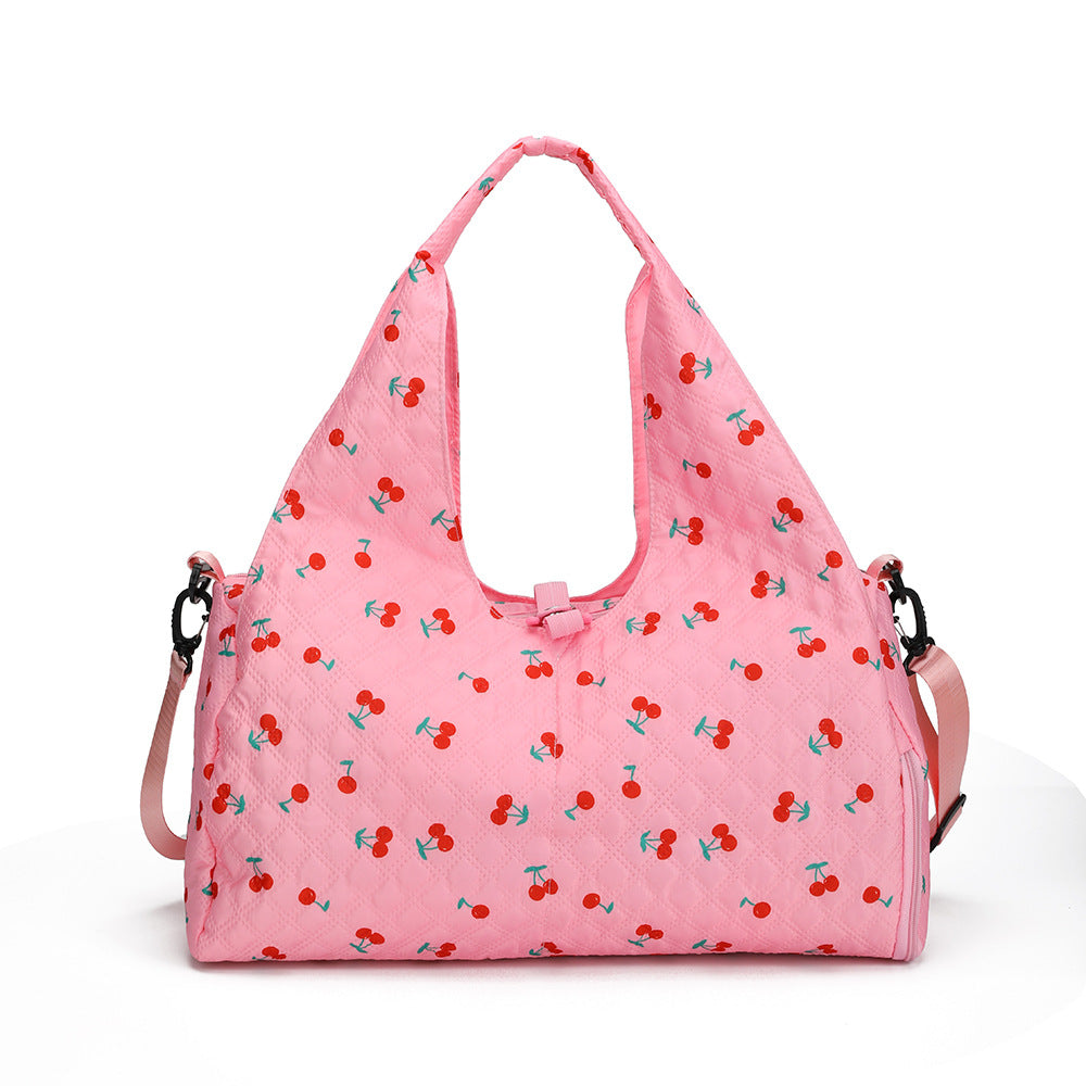 Blumenmuster gesteppte Schultertasche Brehn