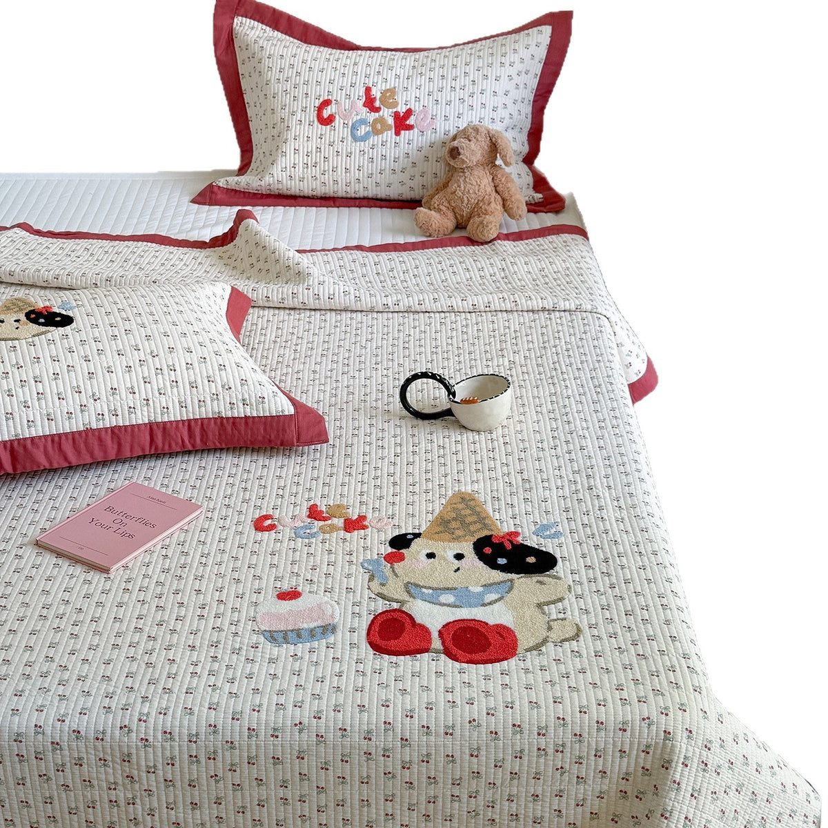 Gepolsterte Baumwolle Kinder Bettbezug und Kissenbezug Set