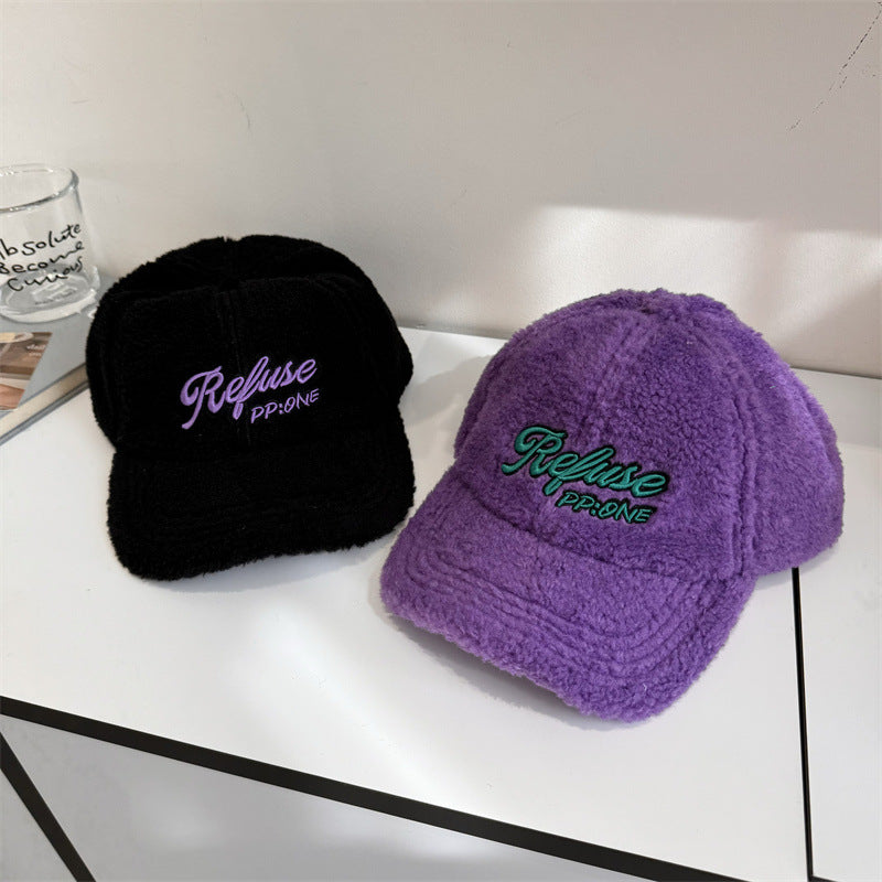 Damen Fuzzy Texturiertes Baseball Cap Brehn