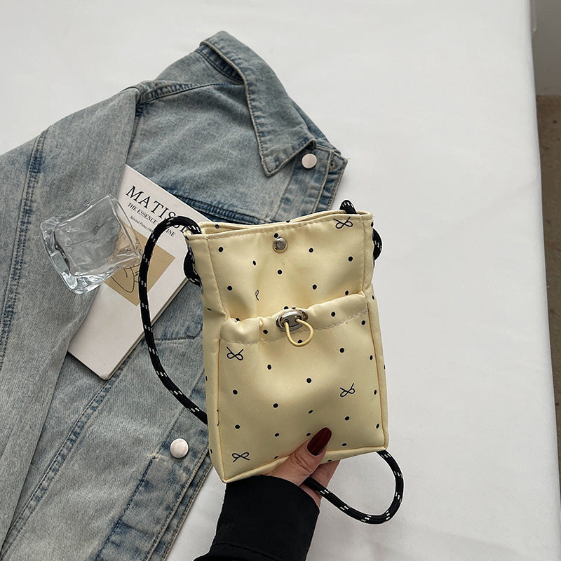 Lässige Kordelzug Mini Schultertasche