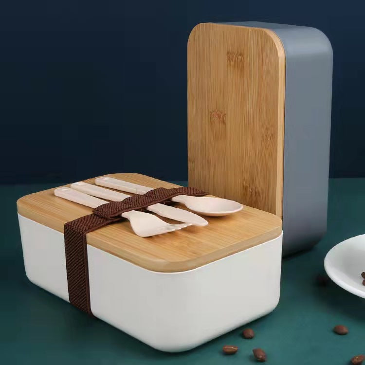 Gestapelte Bento-Lunchbox mit Bambusdeckel