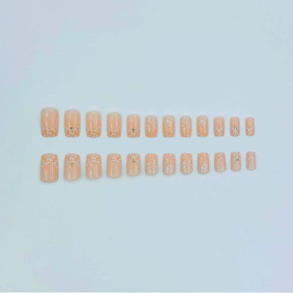 Floral French Tip Acryl-Nagelkunst-Kit