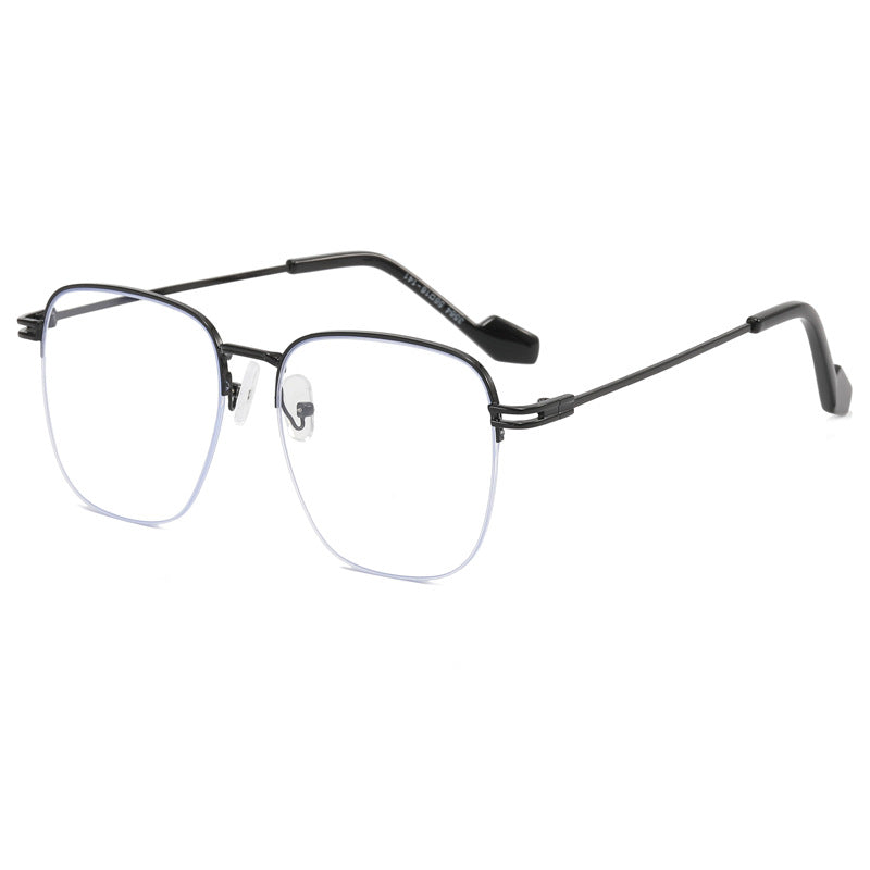 Damen Designer-Brille mit quadratischem Rahmen und glänzender Metallstruktur Brehn